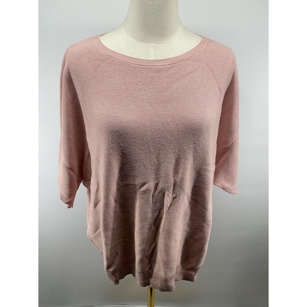 Lightweight Cotton Cashmere Link-Stitch Dolman Sweater